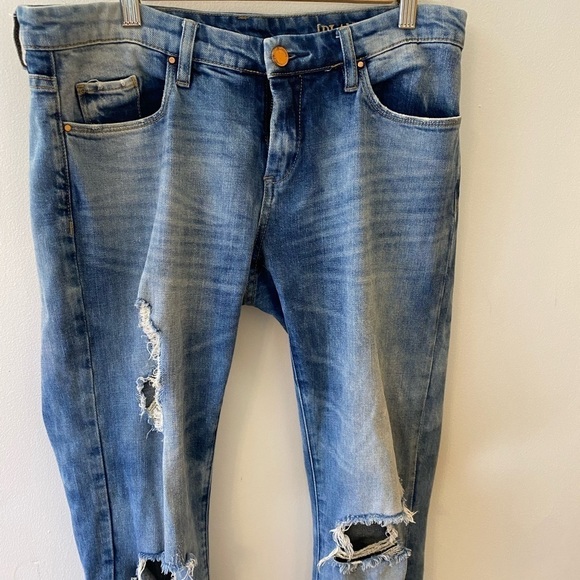 Blank NYC straight leg distressed bleach wash slub jeans - Picture 12 of 13